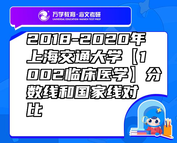 2018-2020年上海交通大學(xué)【1002臨床醫(yī)學(xué)】分?jǐn)?shù)線和國(guó)家線對(duì)比
