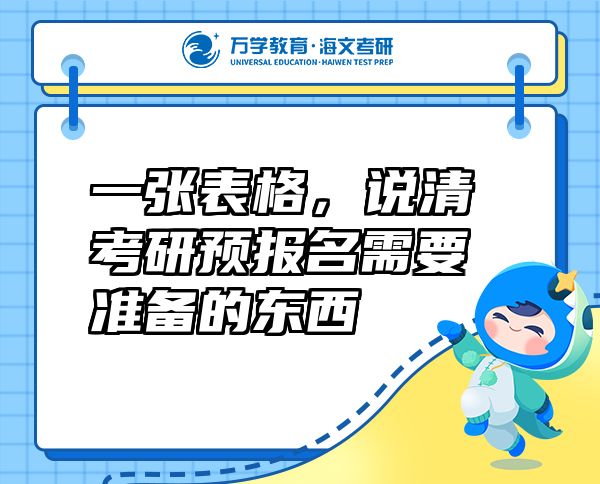 一張表格，說清考研預(yù)報(bào)名需要準(zhǔn)備的東西