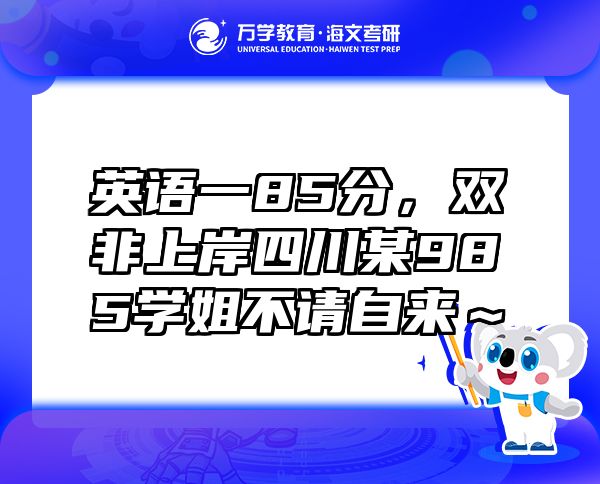 英語一85分，雙非上岸四川某985學姐不請自來～