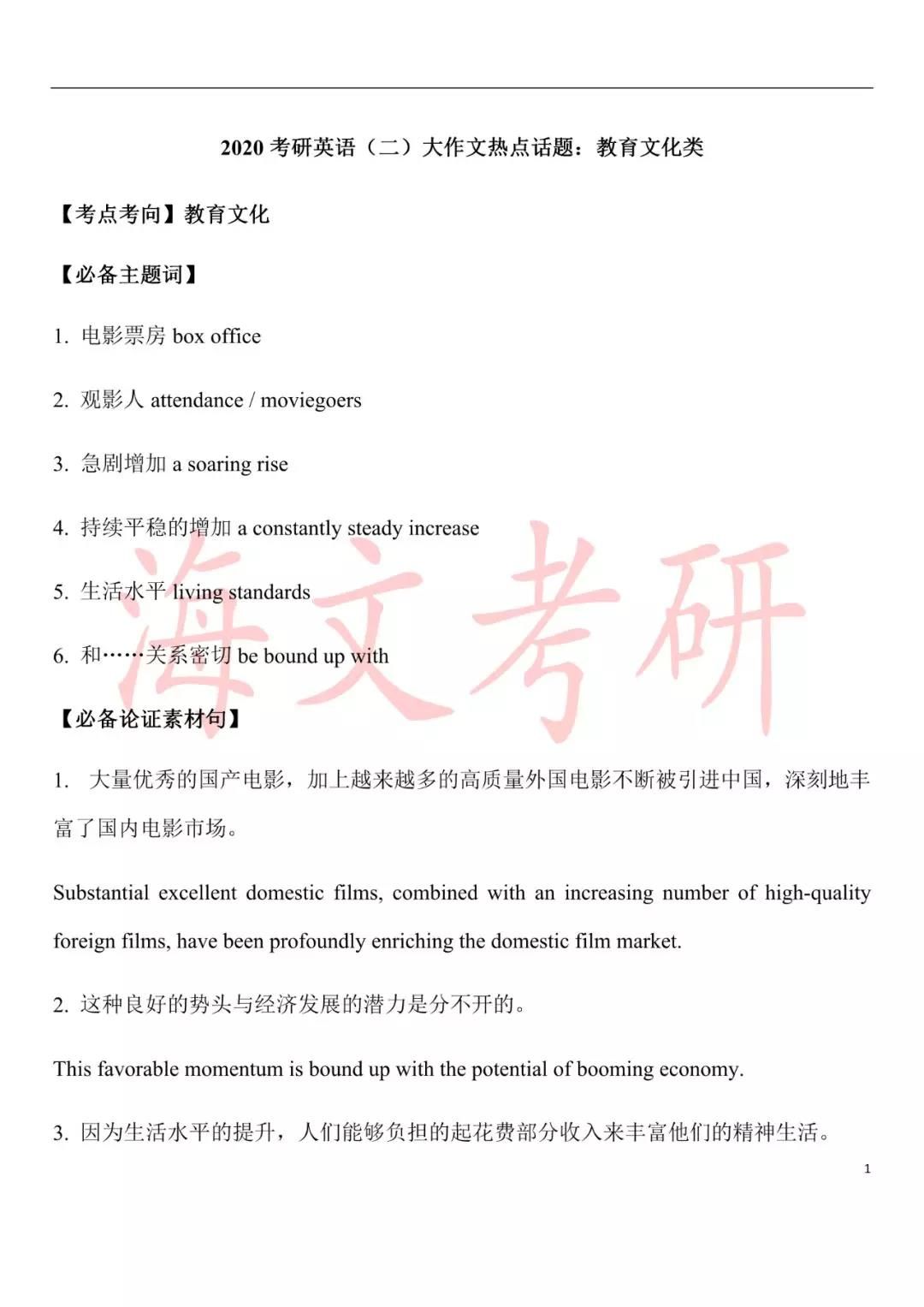 20考研英語二大作文熱點(diǎn)話題——教育文化類